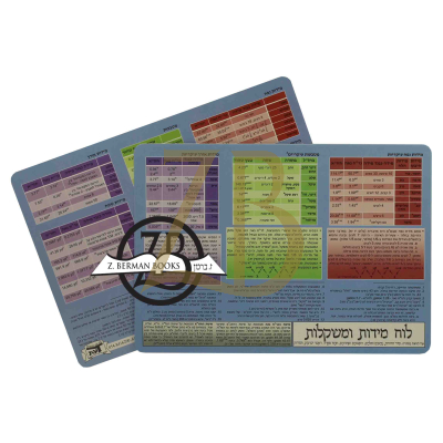 Chart - 6X8.5 - לוח מידות ומשקלות