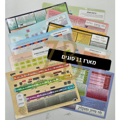 Chart Sets - 8.5X12 - מארז של 11 לוחות