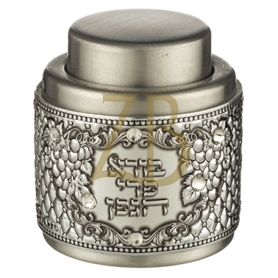 Cork wine Stopper with Metal Plaque