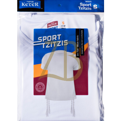 T Shirt Tzitzis Size 24 - Keter Mens Large