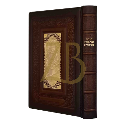 הגדה באר החיים - עור עתיק - מהר"א בידרמאן - Gold P