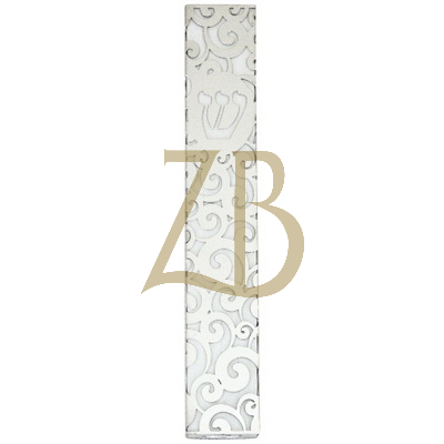 Aluminum Mezuzah 12 cm With Plate "Ornaments"