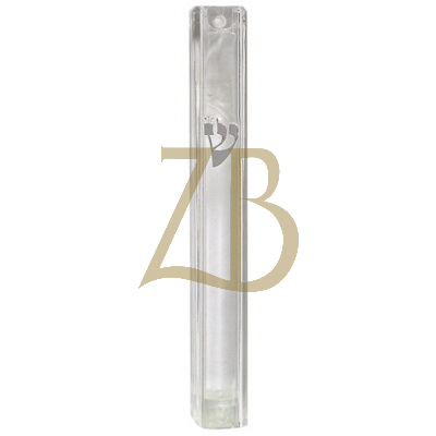 Plastic Mezuzah Lucid 10 cm Silver "ש" - Rubber Plug