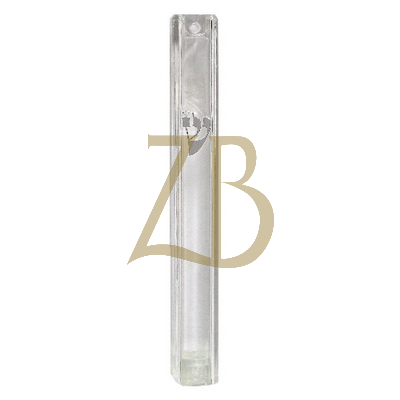 Plastic Mezuzah Lucite 12 cm - Silver "ש" Rubber Plug