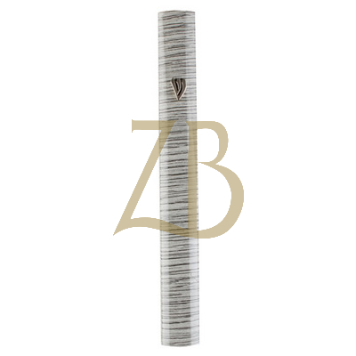 Aluminum Mezuzah 10 cm 3D Painted - Gray Stripes