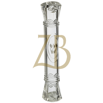 Clear Plastic Mezuzah with Rubber Cork 12 cm - "Or