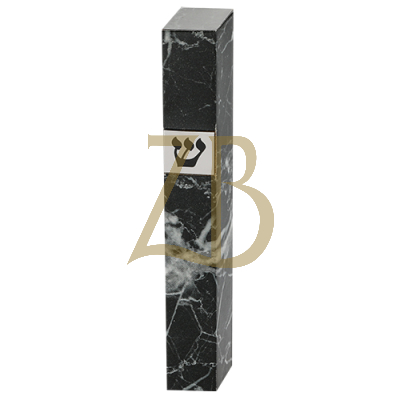 Plastic mezuzah 12 cm- "black marble"