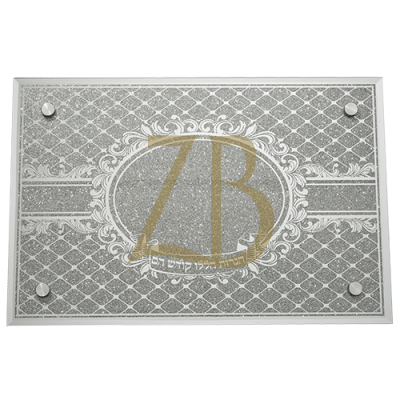 Glass tray for menorah 23X35cm