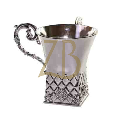 Washing Cup - Silver Plated - Diamond Design