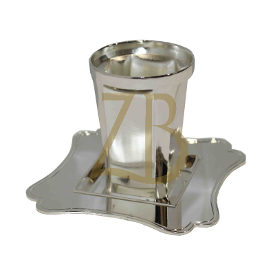Kiddush Cup With Plate - Silver Plated - #X881K