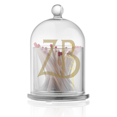 Glass Match Cloche - Smoke & Gold - Waterdale